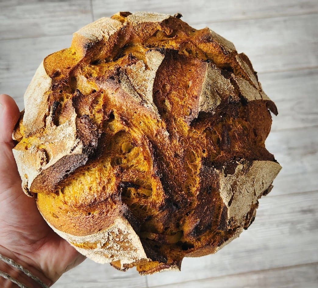 Turmeric Vidalia Onion Sourdough Bread